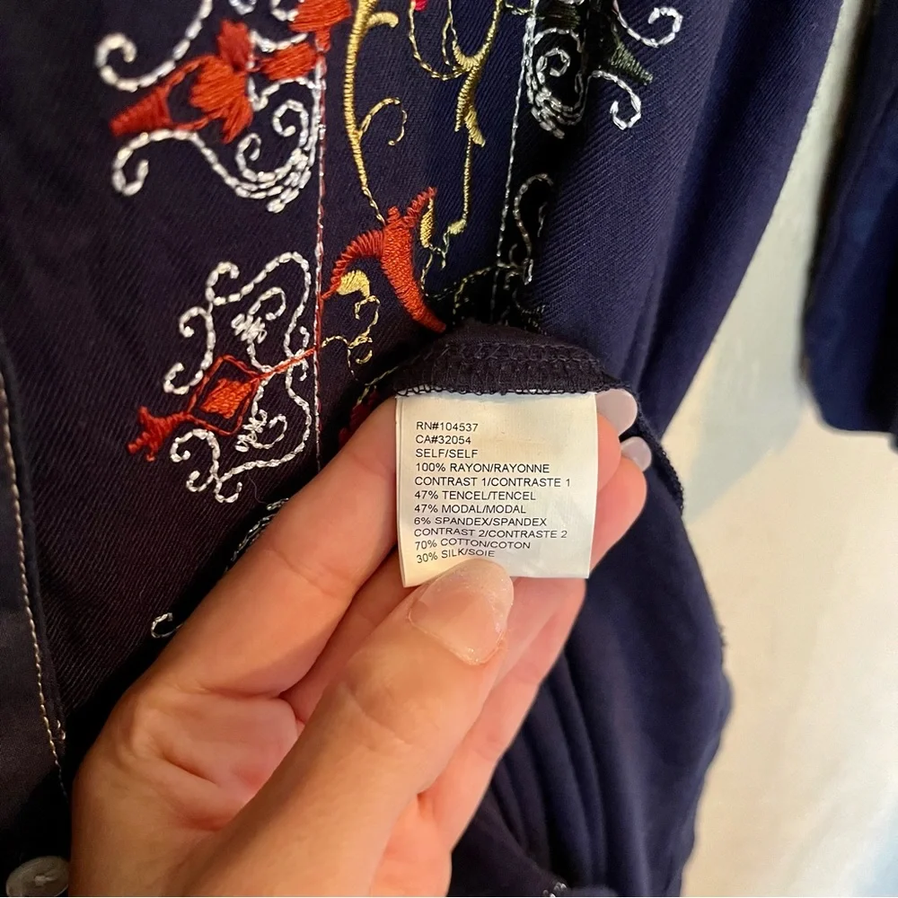 Anthropologie Tiny Embroidered Front Button Tunic Belted Dress Size XS - Picture 8 of 10